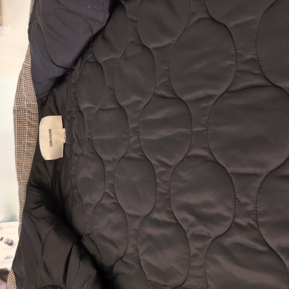 Zadig & Voltaire Padded Jacket in Brown Check - Picture 7 of 7